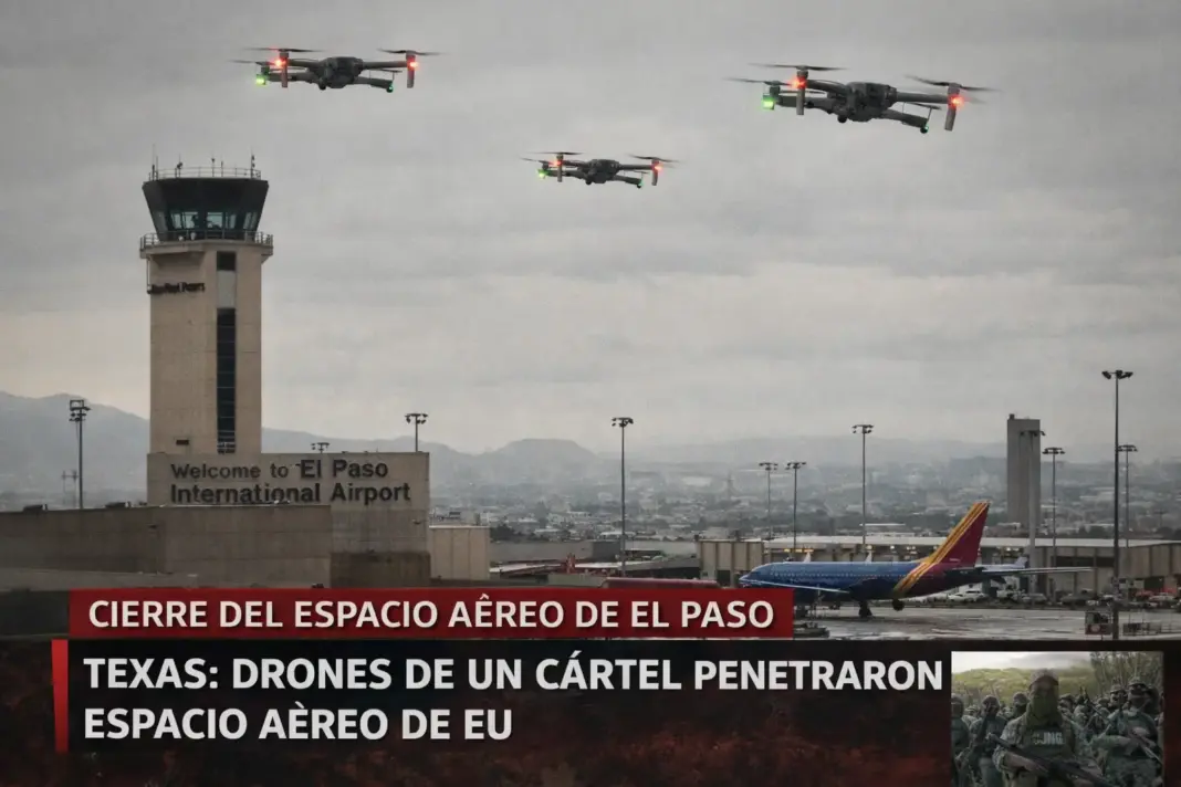 EU cierra espacio aéreo en El Paso por drones de cártel y reabre vuelos horas después EU cierra espacio aéreo en El Paso por drones de cártel y reabre vuelos horas después