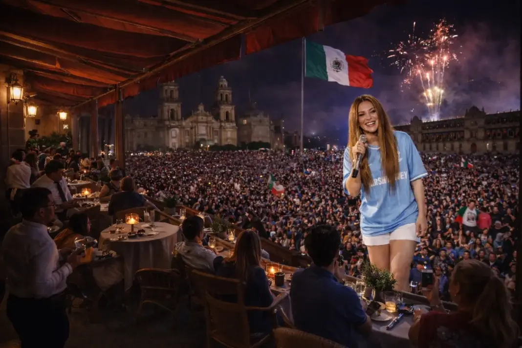 Terraza con vista al Zócalo CDMX y Catedral durante concierto de Shakira