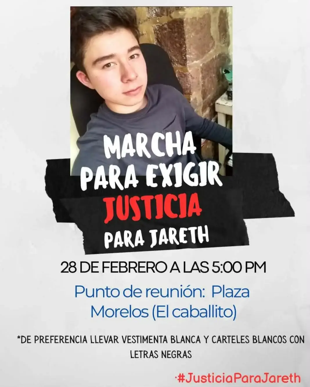 Indignación por muerte de Jareth: convocan marcha en Plaza Morelos para exigir justicia Indignación por muerte de Jareth: convocan marcha en Plaza Morelos para exigir justicia