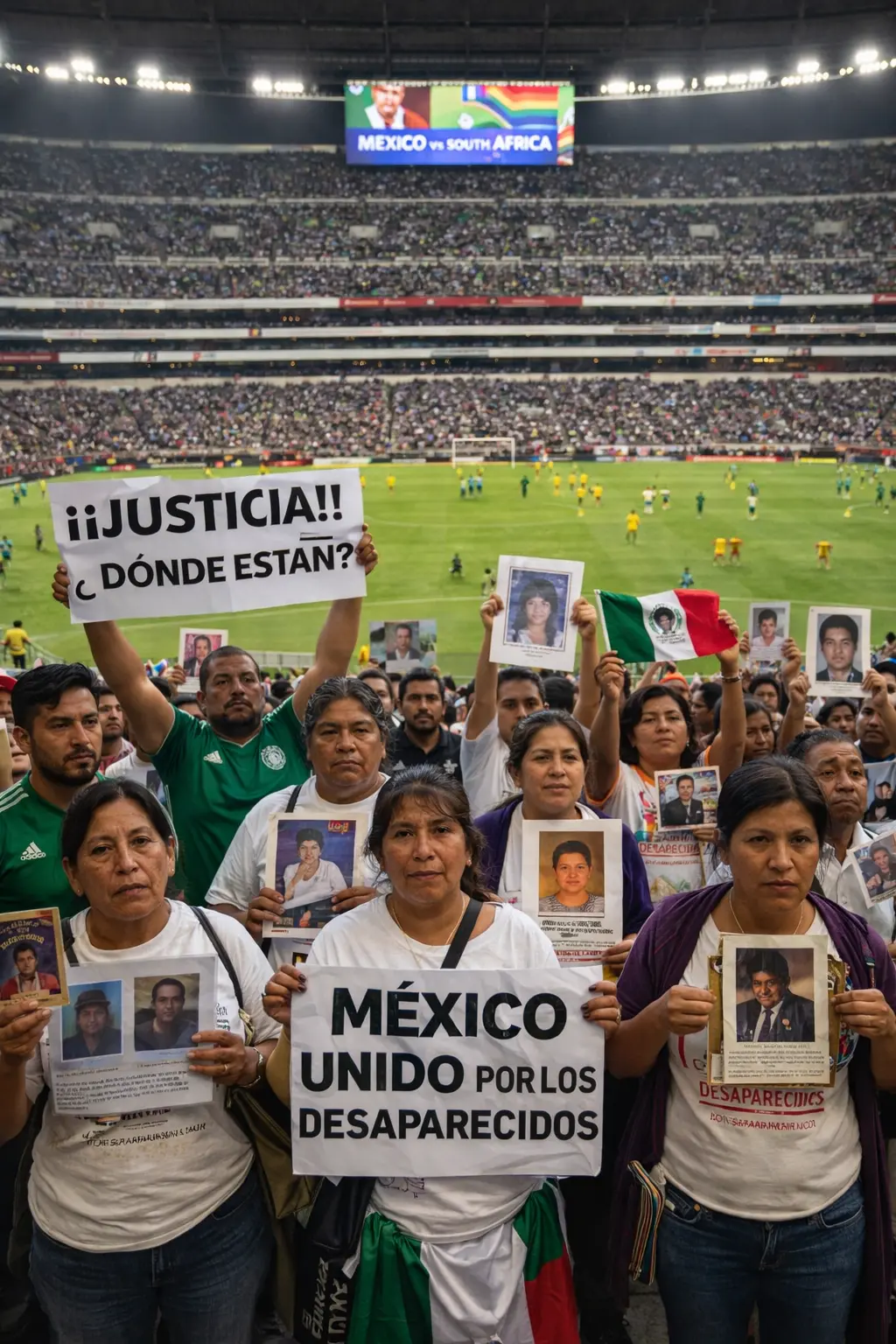 Familias convocan protesta durante partido inaugural del Mundial Familias convocan protesta durante partido inaugural del Mundial