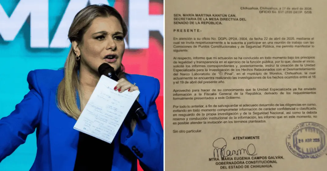 Maru Campos rechaza ir al Senado por caso CIA en Chihuahua Maru Campos rechaza ir al Senado por caso CIA en Chihuahua